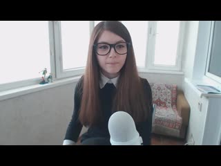 youngster with glasses showed legs in stockings sexy legs. girl cute schoolgirl student. video not porn sex sex porno 18