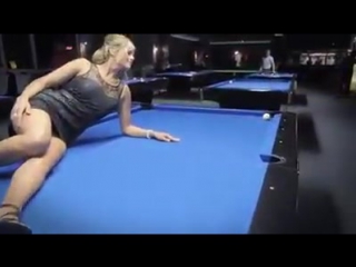 the miracles of billiards with a girl on the table a beautiful girl does not interfere with the master's work video tin joke games no porn no sex nude naked